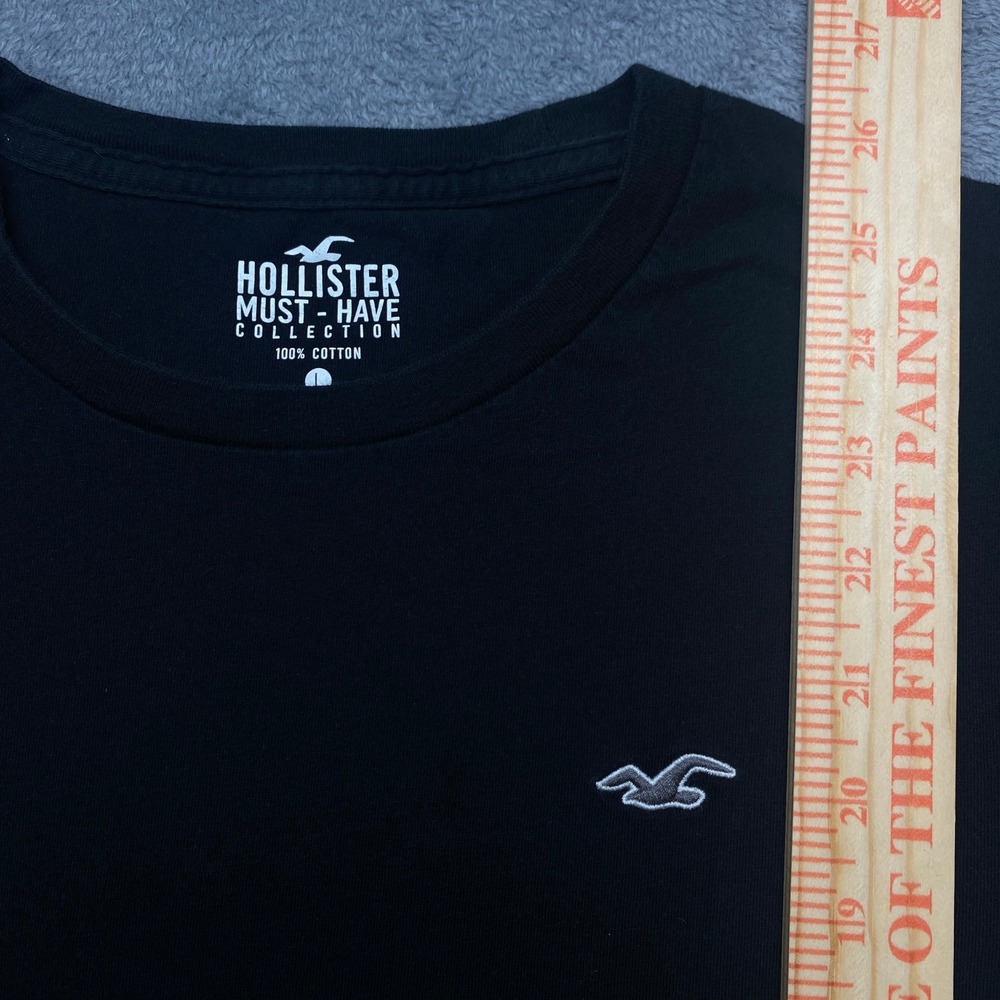 Hollister Tshirt Mens Large Must-Have Collection Black Embroidered Logo - Picture 4 of 6